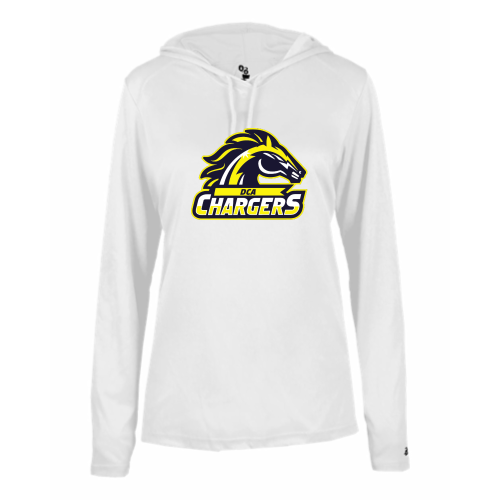 DCA Chargers - Ladies LS Performance Tee with Hood
