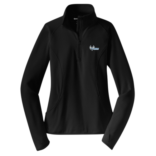 Hillsdale Football - Ladies Sport Wicking 1/4 Zip Pullover Black