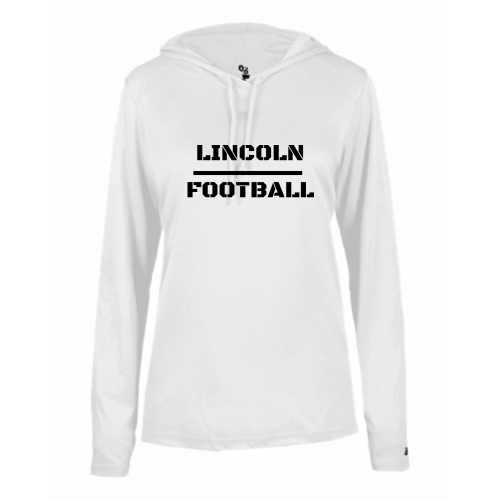 Lincoln Football - Ladies LS Performance Tee with Hood