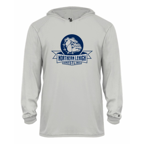 Load image into Gallery viewer, Northern Lehigh Wrestling Bulldog - Youth LS Performance Tee with Hood
