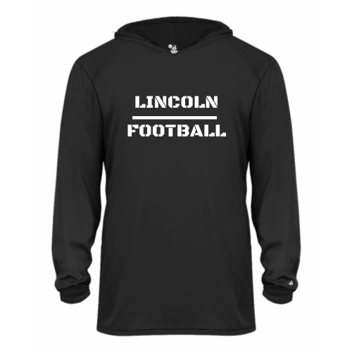 Load image into Gallery viewer, Lincoln Football - Youth LS Performance Tee with Hood

