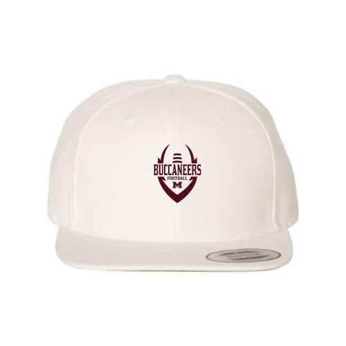 Milford Buccaneers - White - Premium Flat Bill Snapback