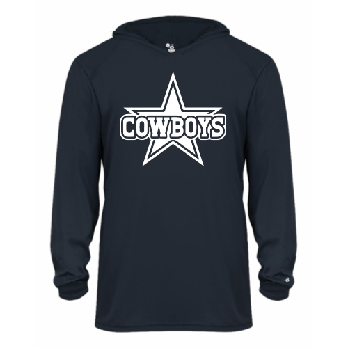 Load image into Gallery viewer, TV Cowboys - Youth LS Performance Tee with Hood
