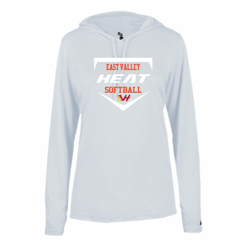 East Valley Heat Club Softball - Ladies LS Performance Tee with Hood