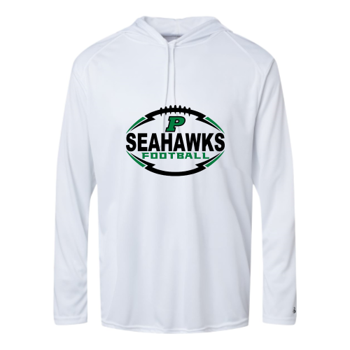 Load image into Gallery viewer, Peninsula Youth Seahawks - Adult LS Performance Tee with Hood
