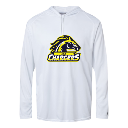 Load image into Gallery viewer, DCA Chargers - Adult LS Performance Tee with Hood
