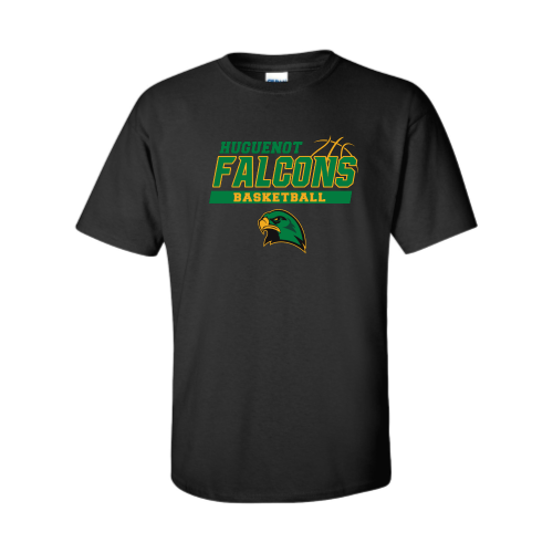 Huguenot Basketball - Adult Short Sleeve Cotton Te