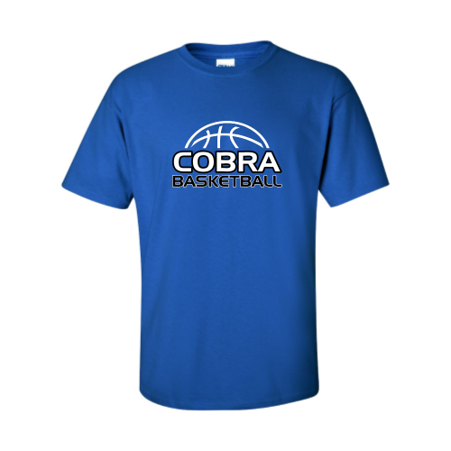 Creekside Cobra Basketball Royal - Adult Short Sleeve Cotton Tee