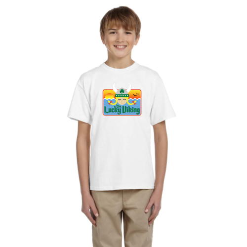 Load image into Gallery viewer, The Lucky Viking -  Youth Short Sleeve Cotton Tee
