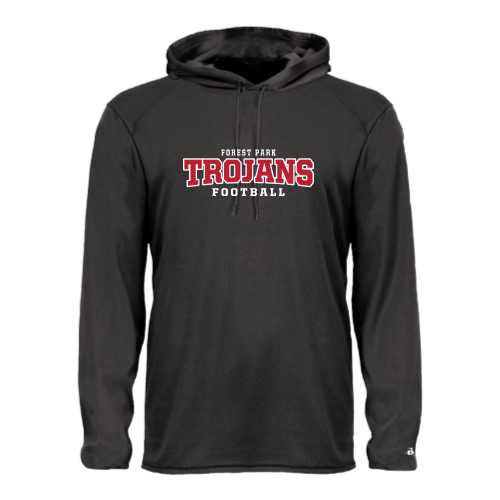 Load image into Gallery viewer, Forest Park Trojans - Adult LS Performance Tee with Hood
