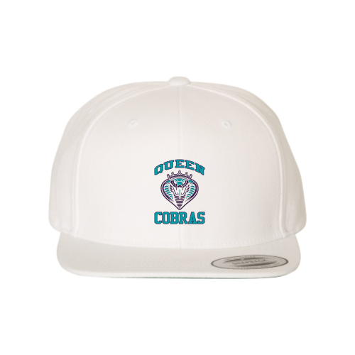 Queen Cobras - Premium Flat Bill Snapback White