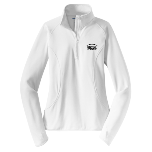 Lincoln HS - White - Ladies Sport Wicking 1-4 Zip Pullover