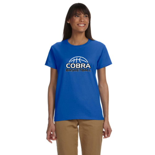 Creekside Cobra Basketball Royal - Ladies Short Sleeve Cotton Tee