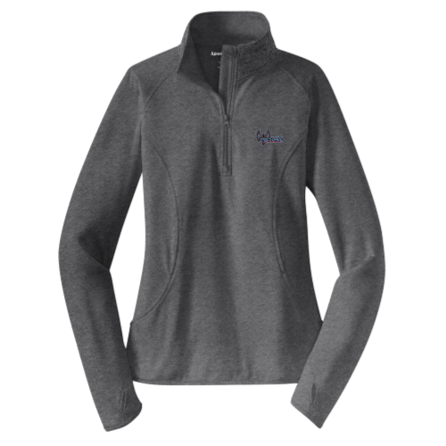 Hillsdale Football - Ladies Sport Wicking 1/4 Zip Pullover Gray