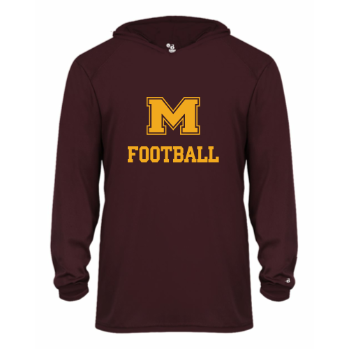 Load image into Gallery viewer, Milford Football - Youth LS Performance Tee with Hood
