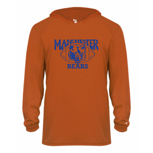 Load image into Gallery viewer, Manchester Bears Football -  Youth LS Performance Tee with Hood
