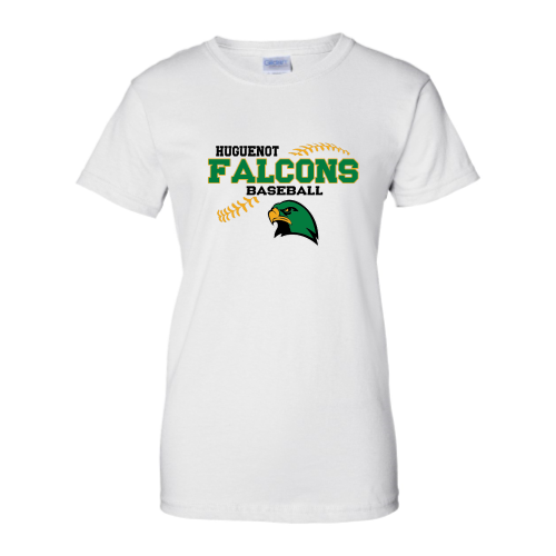 Load image into Gallery viewer, Huguenot Baseball - Ladies Short Sleeve Cotton Tee
