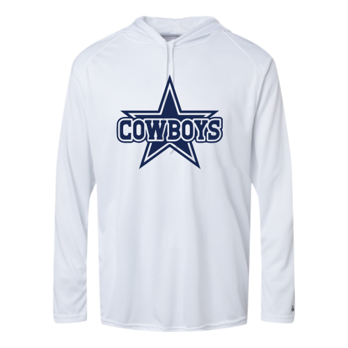 Load image into Gallery viewer, TV Cowboys - Adult LS Performance Tee with Hood
