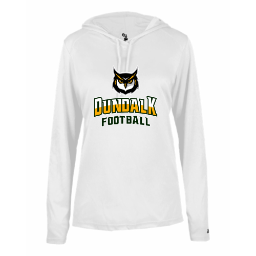 Load image into Gallery viewer, Dundalk High School - Ladies LS Performance Tee with Hood
