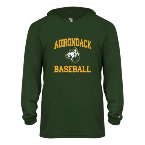 Load image into Gallery viewer, Adirondack Baseball - Youth LS Performance Tee with Hood
