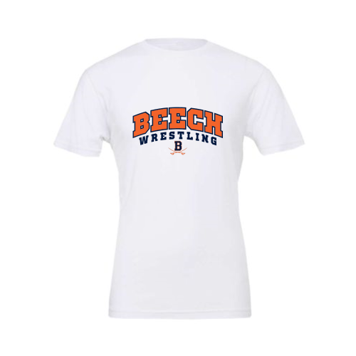 Beech High School Wrestling White - Canvas Adult Short Sleeve Cotton Tee