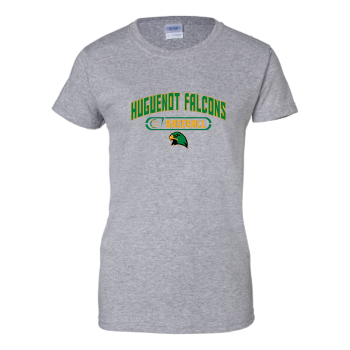 Load image into Gallery viewer, Huguenot Falcons Baseball - Ladies Short Sleeve Cotton Tee
