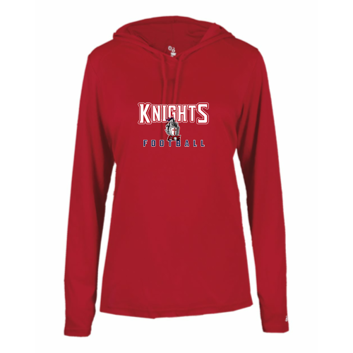 Load image into Gallery viewer, FCS Knights - Ladies LS Performance Tee with Hood
