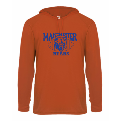 Load image into Gallery viewer, Manchester Bears Football -  Adult LS Performance Tee with Hood
