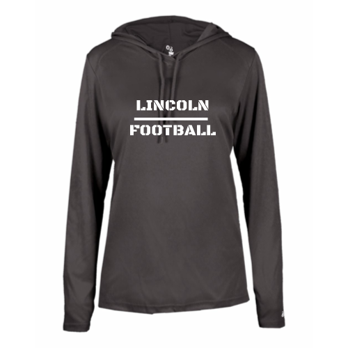 Lincoln Football - Ladies LS Performance Tee with Hood