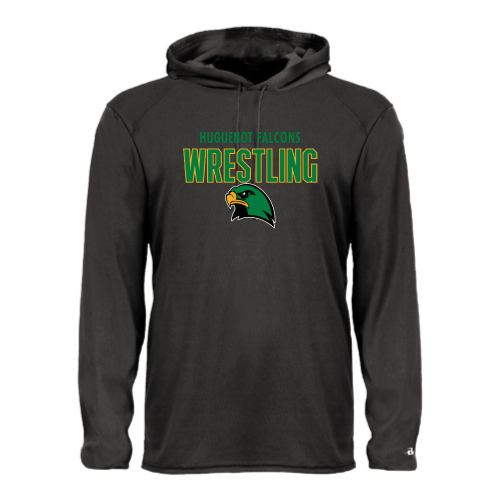 Huguenot Wrestling - Adult LS Performance Tee with Hood