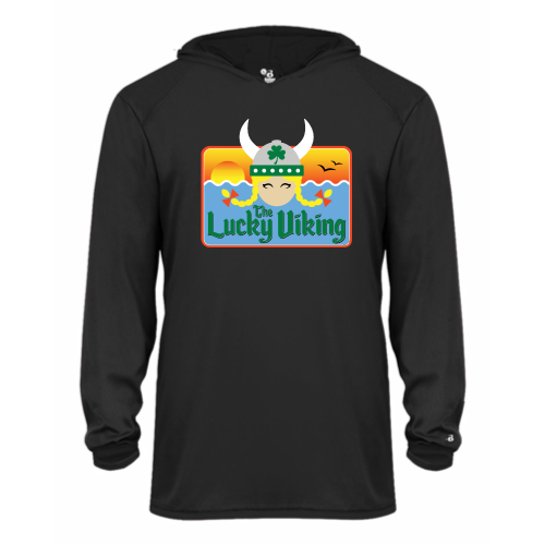 Load image into Gallery viewer, The Lucky Viking -  Youth LS Performance Tee with Hood
