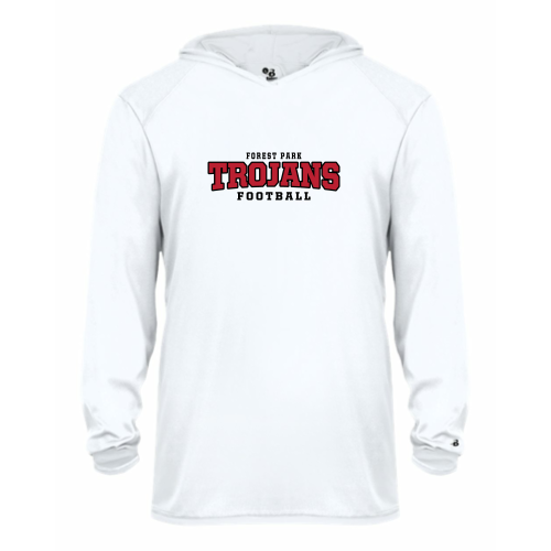 Load image into Gallery viewer, Forest Park Trojans - Youth LS Performance Tee with Hood
