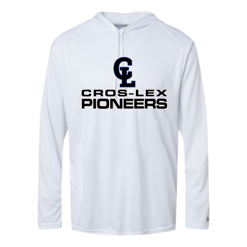 Load image into Gallery viewer, Cros-Lex Pioneers - Adult LS Performance Tee with Hood
