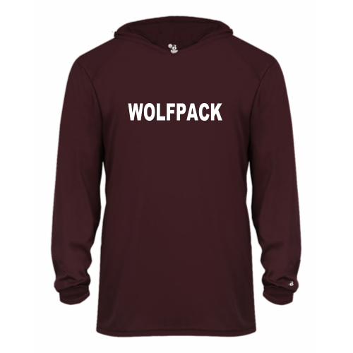 Lincoln Wolfpack - Youth LS Performance Tee with Hood