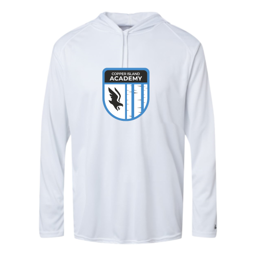 Copper Island Academy - Adult LS Performance Tee with Hood