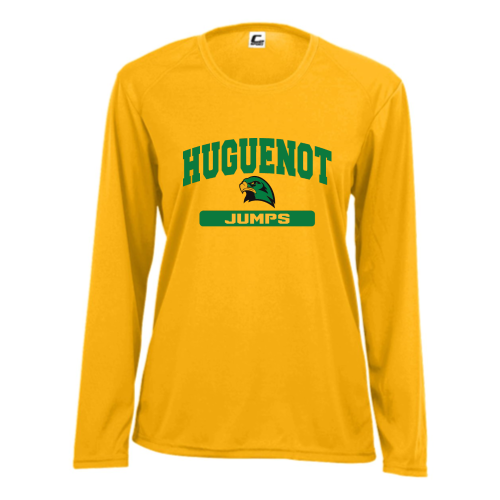 Huguenot Track and Field Jumps - Ladies LS Performance Tee
