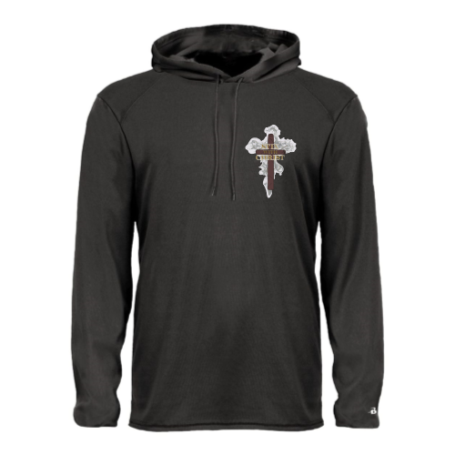 Stix with Christ - Adult LS Performance Tee with Hood