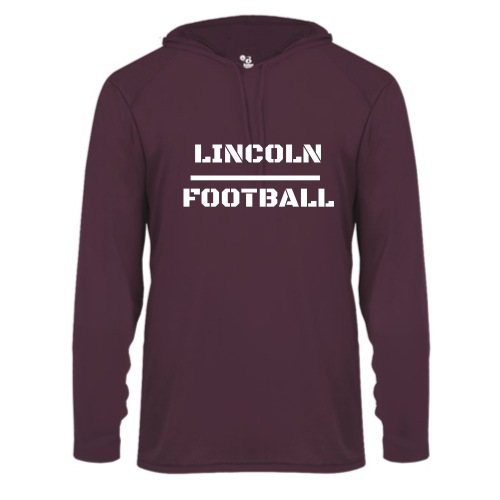 Load image into Gallery viewer, Lincoln Football - Adult LS Performance Tee with Hood
