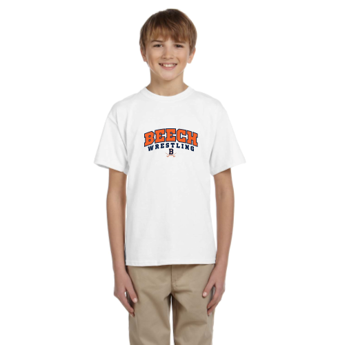 Beech High School Wrestling White - Youth Short Sleeve Cotton Tee