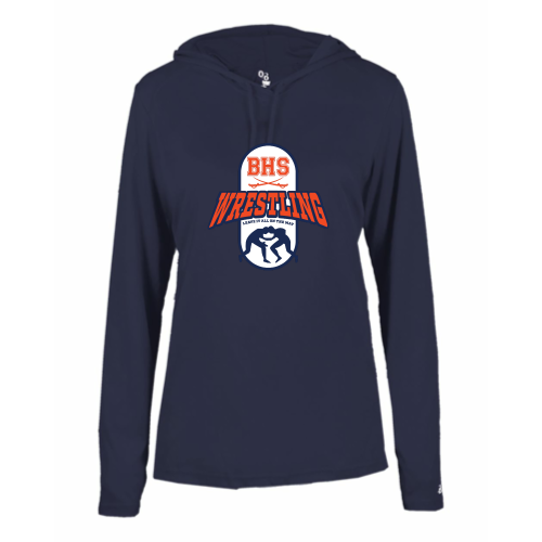 Beech HS - Wrestling - Ladies LS Performance Tee with Hood