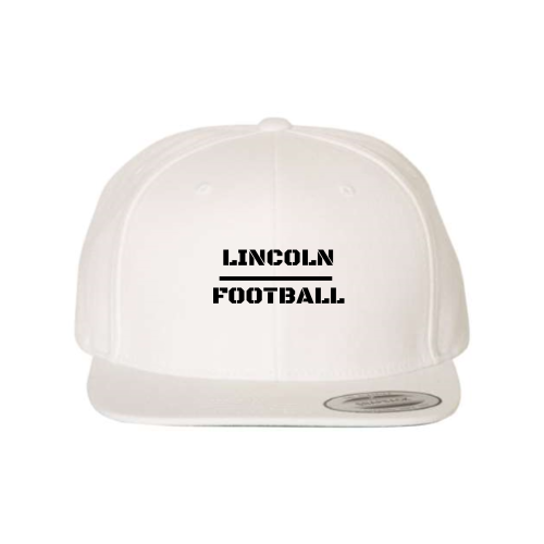 Lincoln Football - White - Premium Flat Bill Snapback