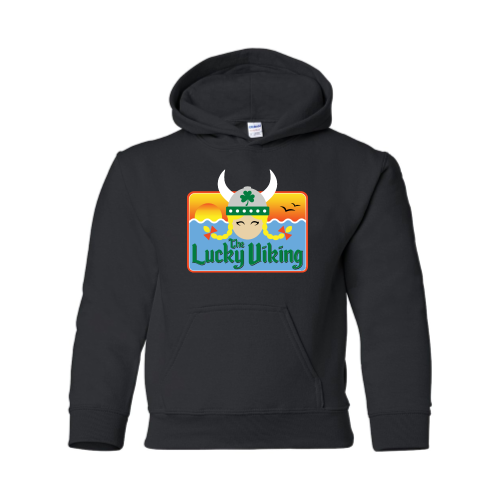 Load image into Gallery viewer, The Lucky Viking -  Youth Pullover Hood Sweatshirt
