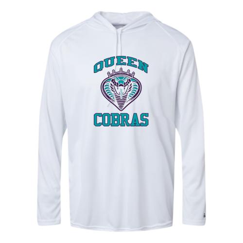 Load image into Gallery viewer, Queen Cobras - Adult LS Performance Tee with Hood
