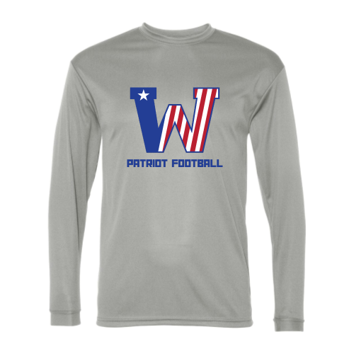Load image into Gallery viewer, Washington Patriot Football - Adult LS Performance Tee
