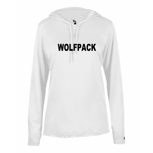 Load image into Gallery viewer, Lincoln Wolfpack - Ladies LS Performance Tee with Hood
