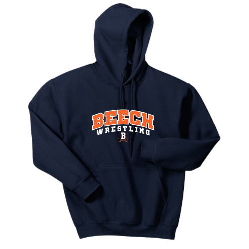 Beech High School Wrestling Navy - Adult Pullover Hood Sweatshirt