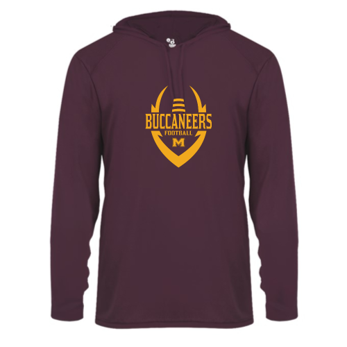 Milford Buccaneers - Adult LS Performance Tee with Hood