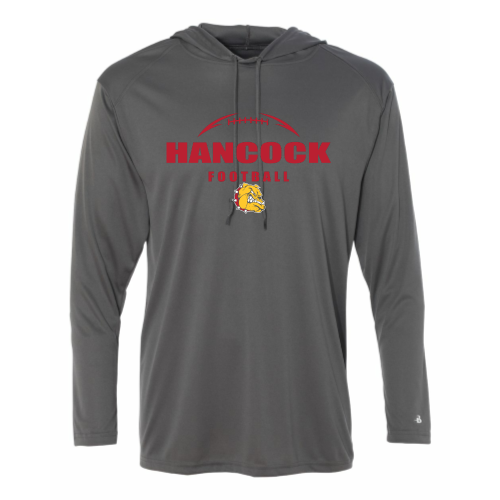 Hancock Football - Adult LS Performance Tee with Hood