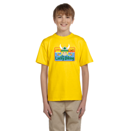 Load image into Gallery viewer, The Lucky Viking -  Youth Short Sleeve Cotton Tee
