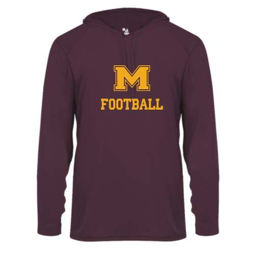 Load image into Gallery viewer, Milford Football - Adult LS Performance Tee with Hood
